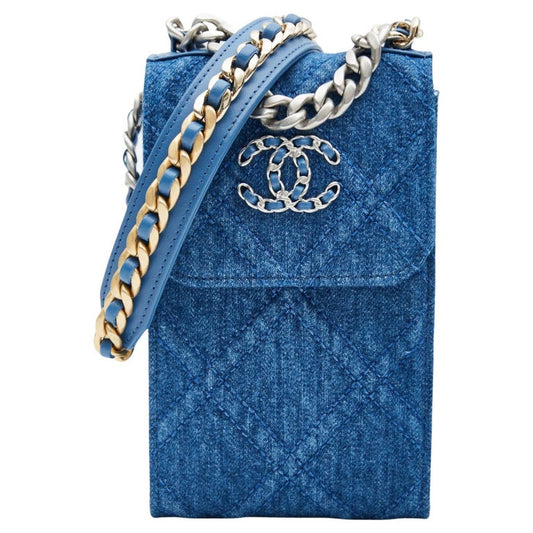 Chanel 19 Denim Phone  Crossbody Bag