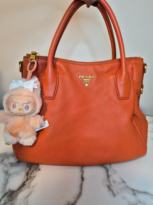 Prada Vitello Daino Bag with free labubu
