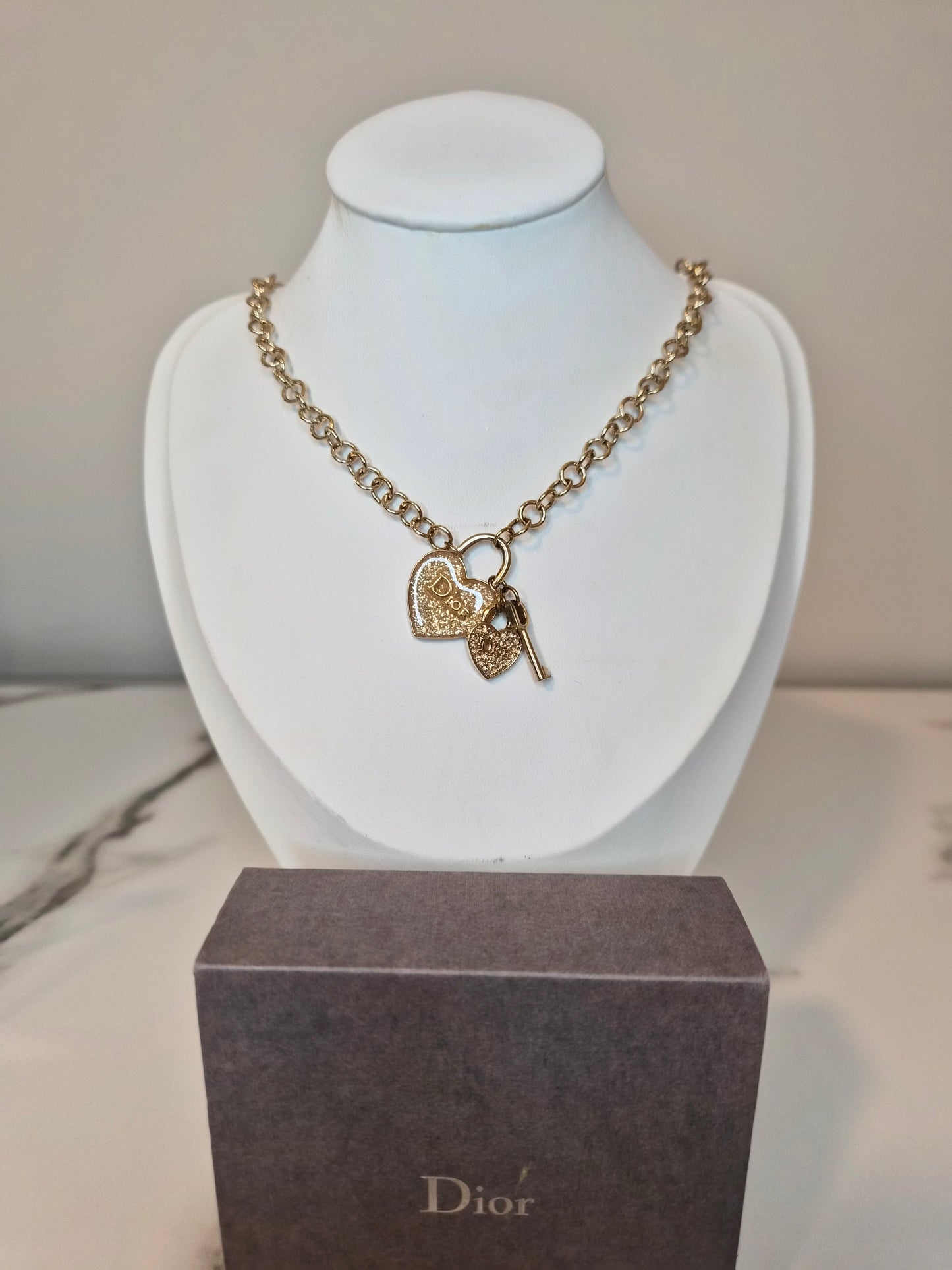 Dior Necklace Faux Lock & Key