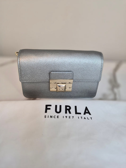 Furla Silver Crossbody Bag